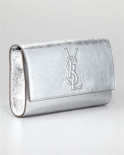 ysl clutch silver hardware|white ysl clutch price.